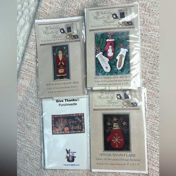 Bundle of 3 With thy needle and thread  punchneedle Christmas designs New & more - Picture 12 of 13